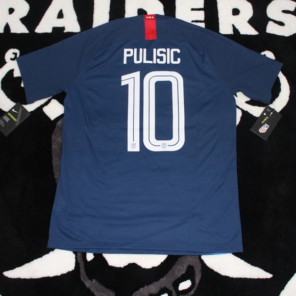 Men's Nike Navy/Blue USMNT 2018 Away Christian Pulisic Jersey - Picture 11 of 12